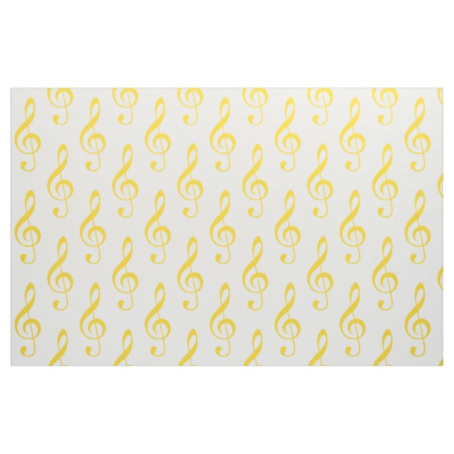 Gult Treble Clef Mönster Fabric Tyg (Fat Quarter)