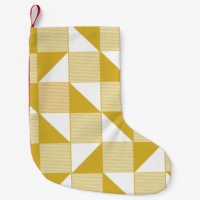 Gult Triangles: Linjärt sömlöst Mönster. Liten Julstrumpa (Framsidan)