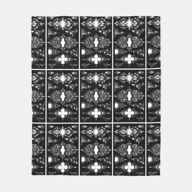 Gult trim antique ornate head trim black white fleecefilt (Framsidan)