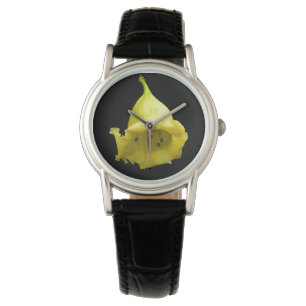 Gult Tropical Blommar Armbandsur