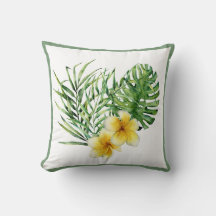 Gult Tropical Flowers Botanical Grey Modern