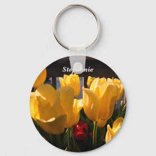 Gult Tulies & Namn Keychain Nyckelring
