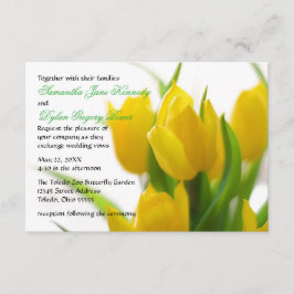 Gult Tulip - 3 x 5 bröllopsinbjudan Inbjudningar