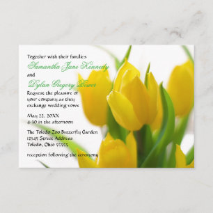 Gult Tulip - 3 x 5 bröllopsinbjudan Inbjudningar