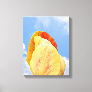 Gult Tulip-blomma på Blå himmel Canvastryck