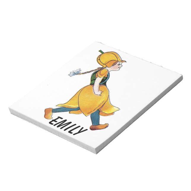 Gult Tulip Cute Flower Child Blommigt Funny Girl Anteckningsblock (Roterad)