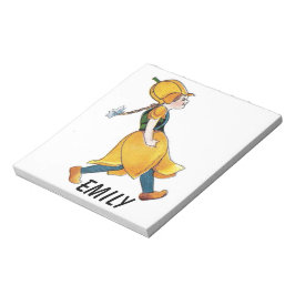 Gult Tulip Cute Flower Child Blommigt Funny Girl Anteckningsblock