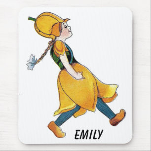 Gult Tulip Cute Flower Child Blommigt Funny Girl Musmatta