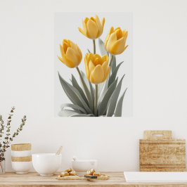 Gult Tulip Flower Poster