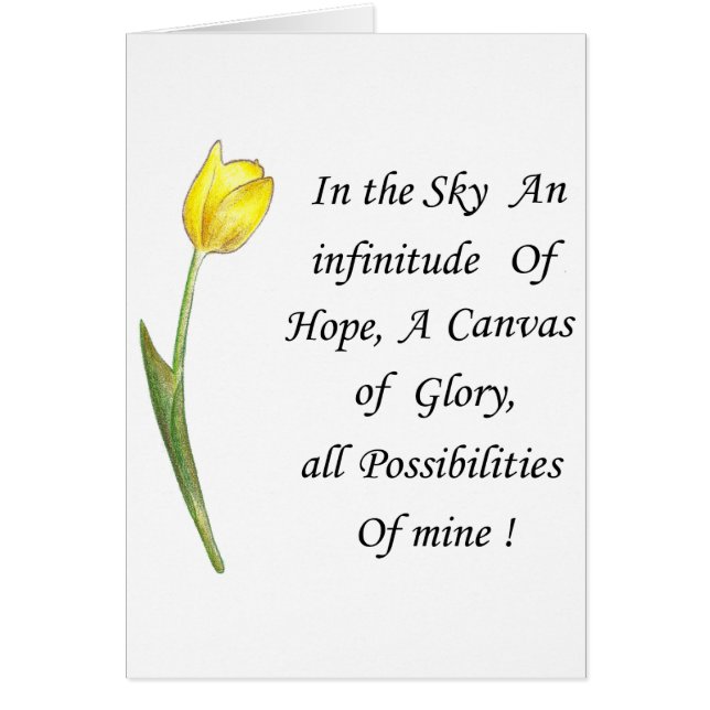 Gult Tulip Hälsningskort (Framsidan)