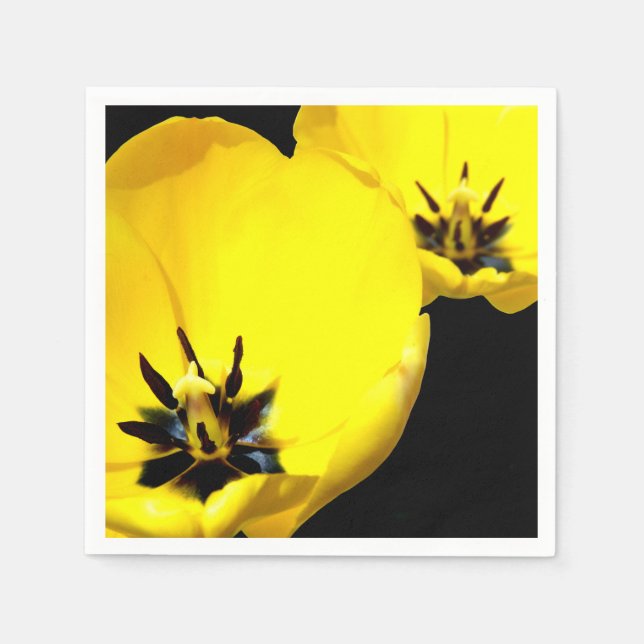 Gult Tulip Pappra blöjor Pappersservett (Framsidan)