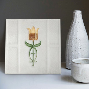 Gult Tulip Wall Decor Nouveau Art Deco Gibbons Kakelplatta
