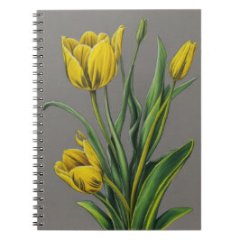 Gult Tulip Watercolor Flowers Anteckningsbok