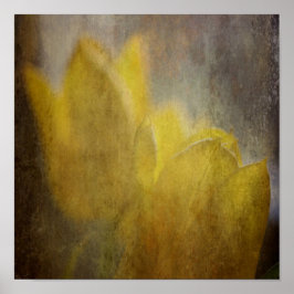 Gult Tulips Flowers Blommigt Art Poster
