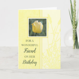 Gult Tulips Friend Birthday Kort
