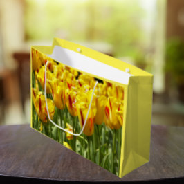Gult Tulips med Red Rand Blommigt