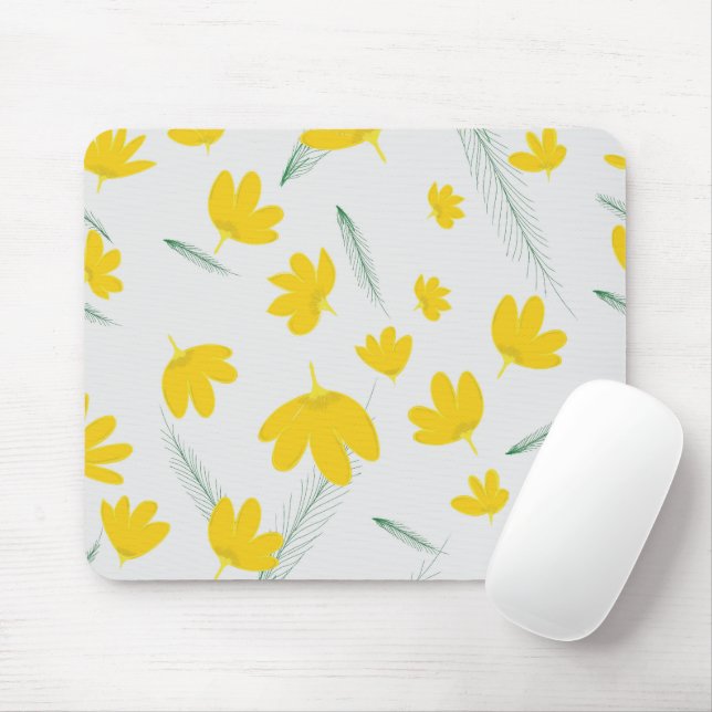 Gult Tulips Mouse Pad Musmatta (Med mus)