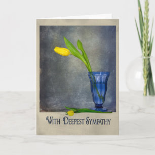 gult tulp i blått glassymptom kort