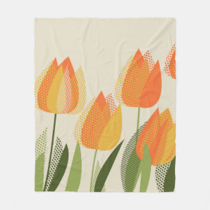 Gult tulpanblomma fleecefilt