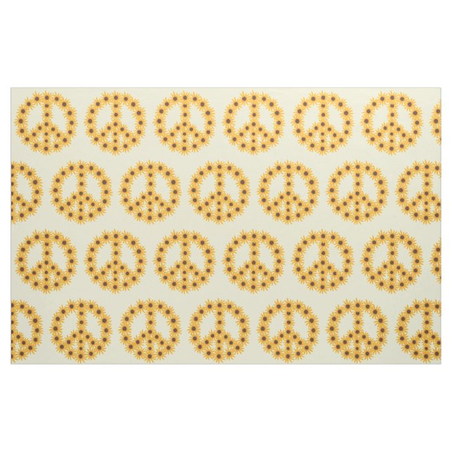 Gult tyg för solrosfredsteckenanpassningsbar (Fat Quarter)