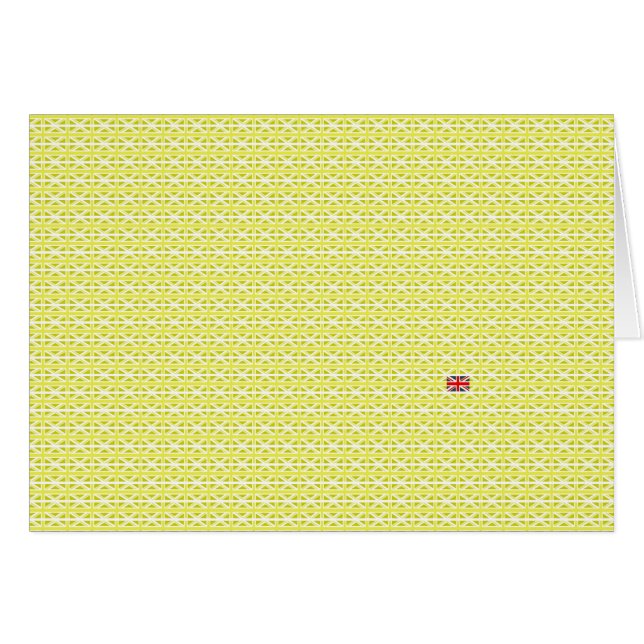 Gult UK Union Jacks & odd one Hälsningskort (Framsidan Horizontal)