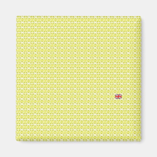 Gult UK Union Jacks & odd one Magnet (Framsidan)