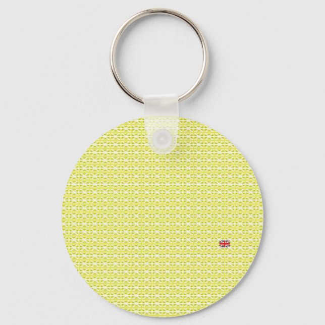 Gult UK Union Jacks & odd one Nyckelring (Framsida)