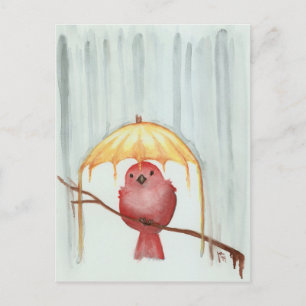 Gult Umbrella Vykort