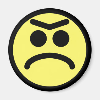 Gult Unibrow Frown Ansikte Magnet