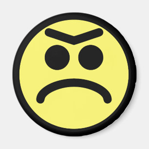 Gult Unibrow Frownansikte Magnet
