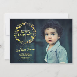 Gult Utandning Första Heligan Kommunision Inbjudningar