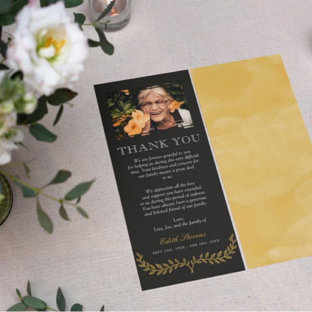 Gult Utandning Foto Sympati Tack Kort (Skapare uppladdad)