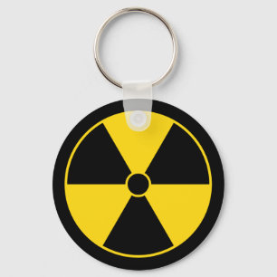 Gult utstrålningssymbol Keychain Nyckelring