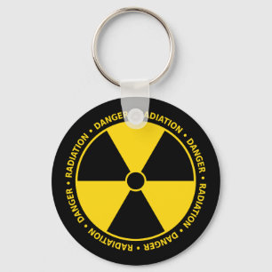 Gult utstrålningssymbol Keychain Nyckelring