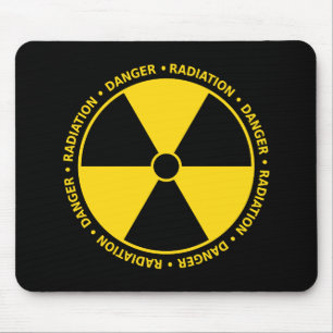 Gult utstrålningssymbol Mousepad Musmatta