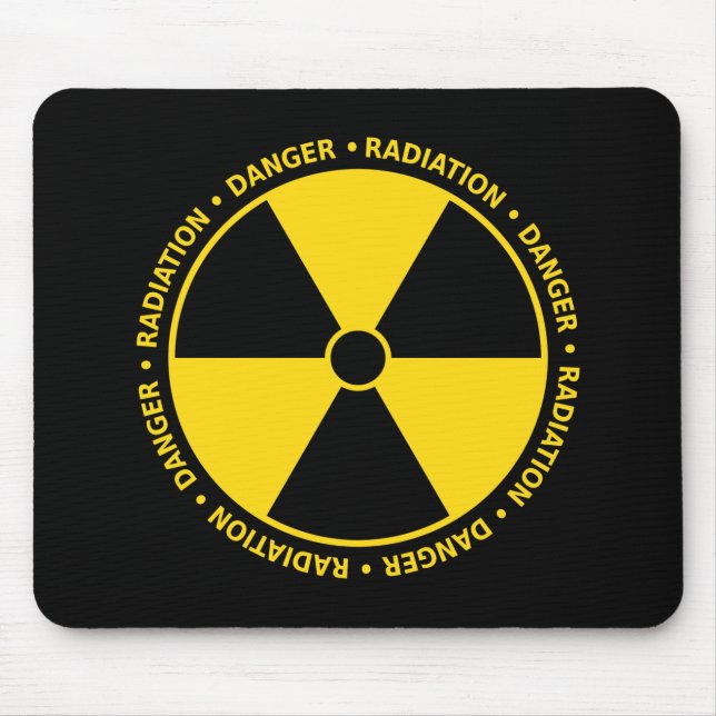 Gult utstrålningssymbol Mousepad Musmatta (Framsidan)