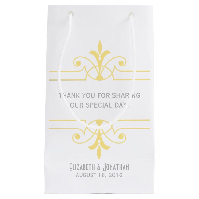 Gult v2 Finare Ornamental Gift Bag (Framsidan)