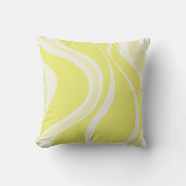 Gult Vågar Pillow Kudde (Framsida)