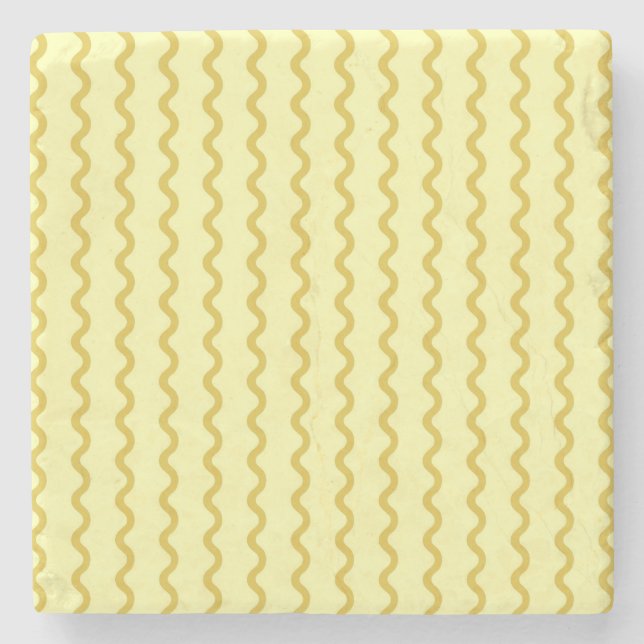 Gult Vågigt Rand minimalistiska moderna drakprogra Stenunderlägg (Framsidan)