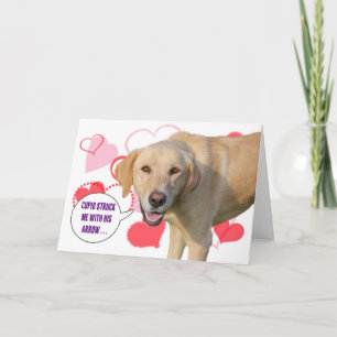 Gult valentin för Labrador Retriever kort för dag