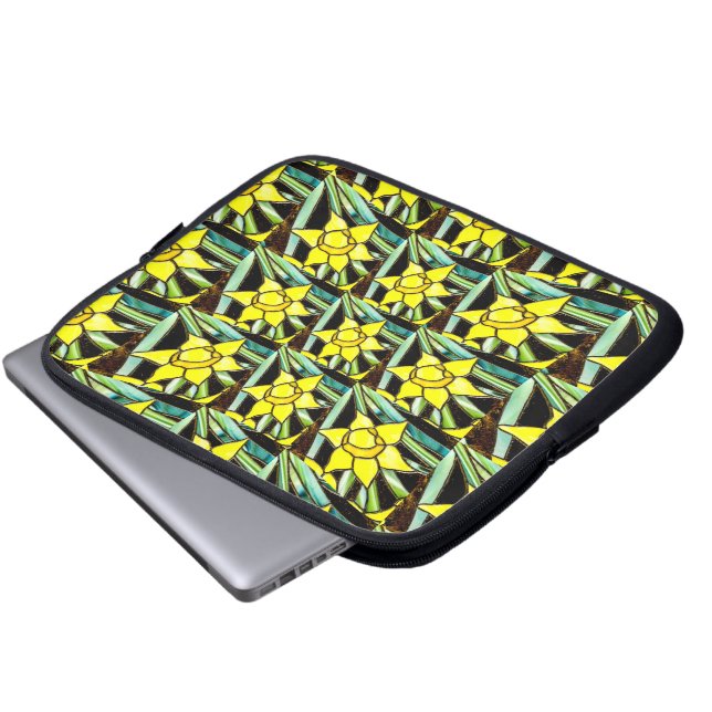Gult Valuable Flowers Mönster Laptop Fodral (Framre botten)