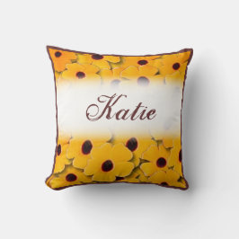 Gult vår blommor anpassadets kudde