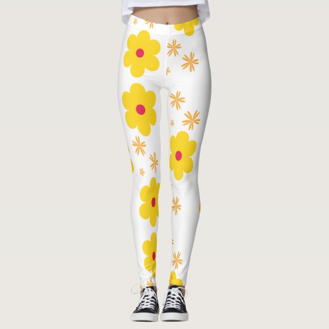  Gult Vår Daffodils Leggings (Framsida)