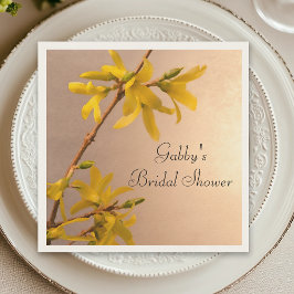 Gult Vår Forsythia Flowers Möhippa Pappersservett