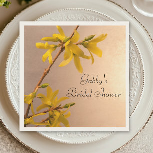 Gult Vår Forsythia Flowers Möhippa Pappersservett