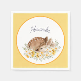 Gult Vår lilla kära Hjort, Solblommor Daisy Pappersservett