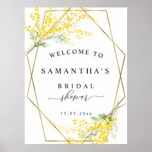 Gult Vår Mimosa Blommigt Möhippa Välkomsttecken Poster