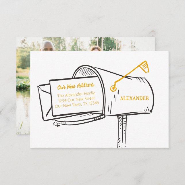 Gult vår Nya adress Flytta för postlådor (Fram/baksida)