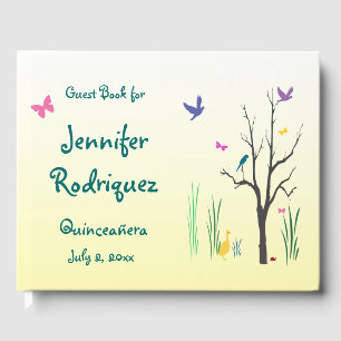Gult Vår Quinceañera Guest Bok
