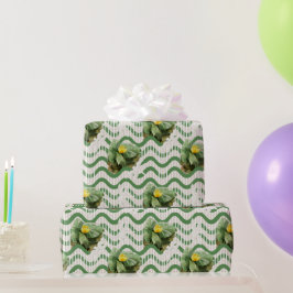 gult Vatten Lilies vattenfärgen Mönster Presentpapper